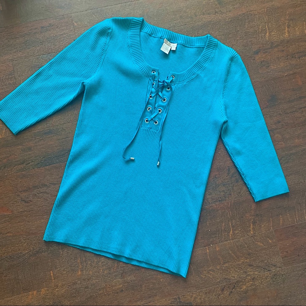 Worth ribbed lace up sweater